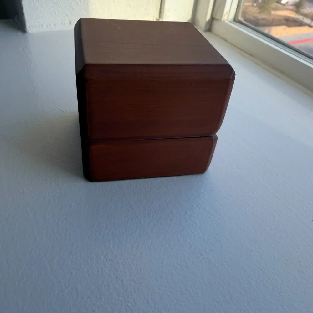 Wooden Ring Box with Velvet Interior